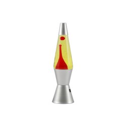 iTotal - Spaceship LED Lava Lamp - Silver Base, Yellow Liquid, Red Wax (XL3326)