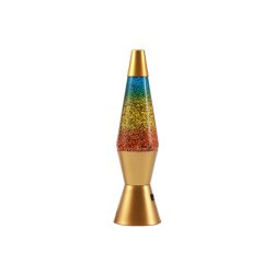 iTotal - Spaceship LED Glitter Lamp with gold base and rainbow glitter - Rainbow (XL3338)