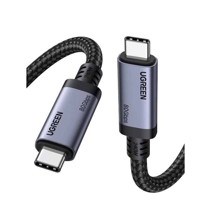Ugreen 65383 câble USB USB4 Gen 3x2 1 m USB C 80 Gbit/s 240 W Noir