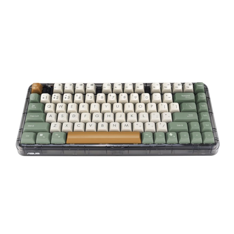 ASUS Jelly75 KD201 clavier Universel USB RF Wireless Bluetooth Vert, Beige, Orange
