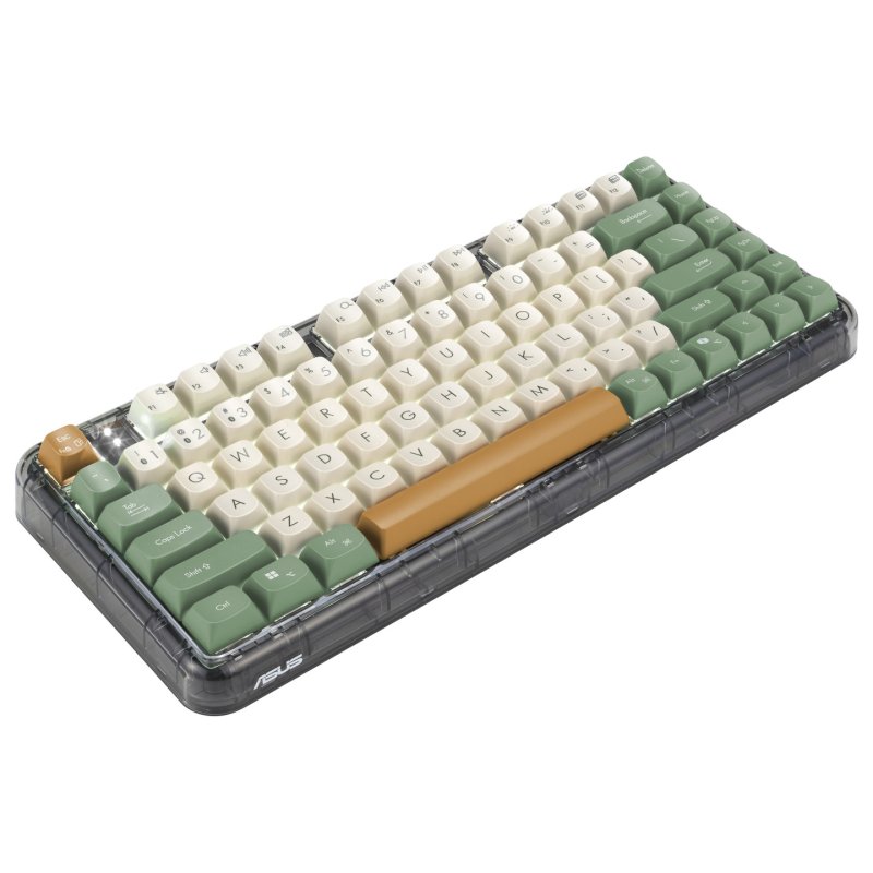 ASUS Jelly75 KD201 clavier Universel USB RF Wireless Bluetooth Vert, Beige, Orange