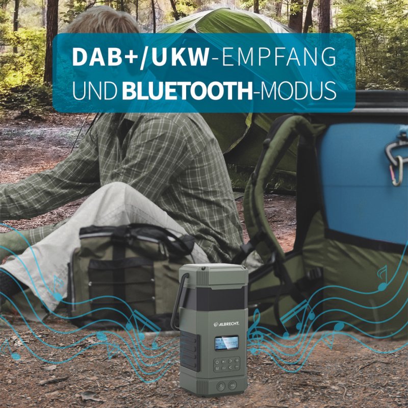 Albrecht DR 114 DAB Lanterne de camping à piles Port USB