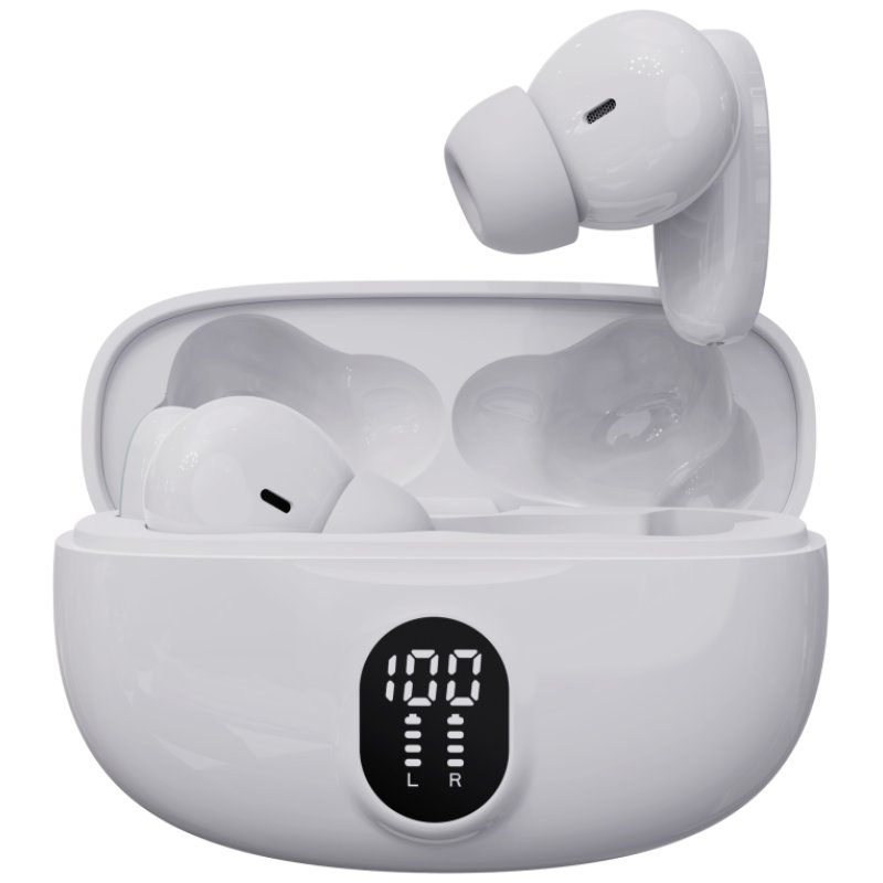 AURICULARES BLUETOOTH DENVER INALAMBRICOS CON EFECTO DE LUZ BLANCO