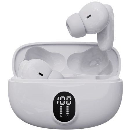 AURICULARES BLUETOOTH DENVER INALAMBRICOS CON EFECTO DE LUZ BLANCO
