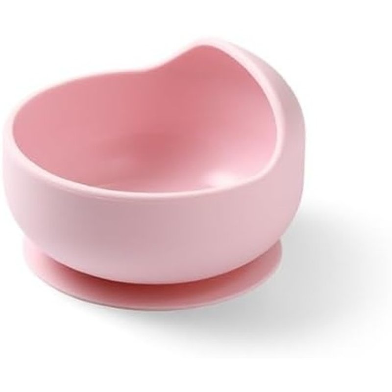 Babyono Pink Silicone Bowl with Suction Cup