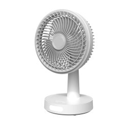Platinet - Rechargeable Desk Fan 2x1500 mAh 9W w/LED Light, White