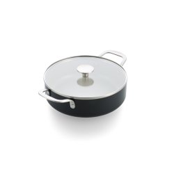 KitchenAid - Coloured Aluminum Covered Skillet with 2 Side Handles - Matte Black - 28 cm