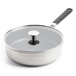 KitchenAid - KA-Classic Stainless Steel Covered Skillet - Silver - 26 cm