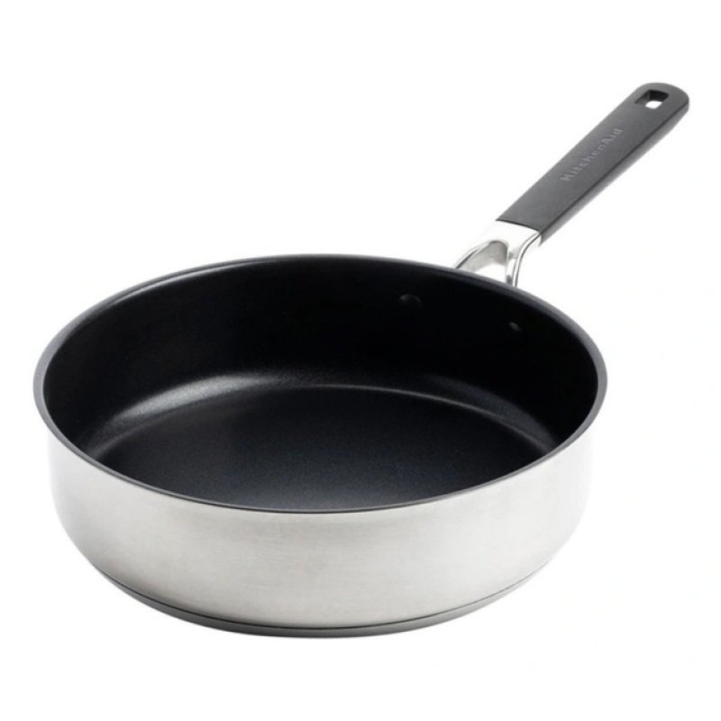 KitchenAid - KA-Classic Stainless Steel Covered Skillet - Silver - 26 cm