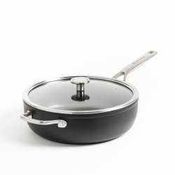 KitchenAid - Forged Hardened Aluminium Skillet with Lid Helper Handle - Black - 28 cm