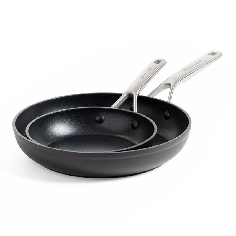 KitchenAid - Forged Hardened Aluminium Frypan Set 2pcs - Black - 20cm 28cm