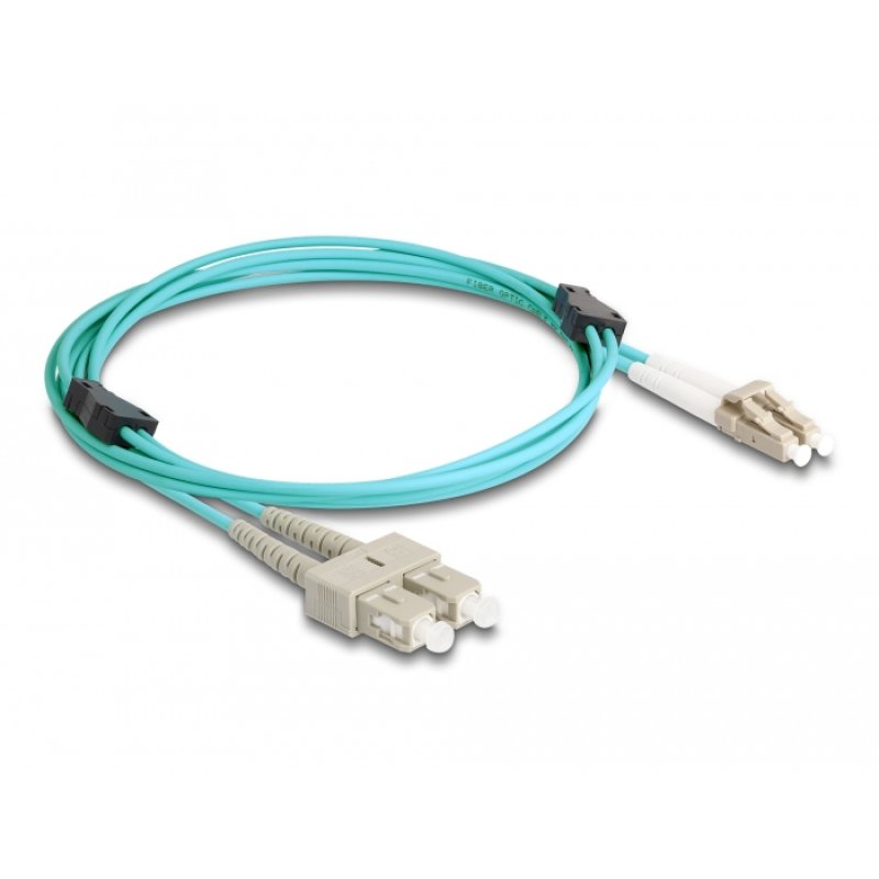Delock LWL Kabel mit Metallarmierung LC Duplex zu SC Duplex Multimode OM3 2 m