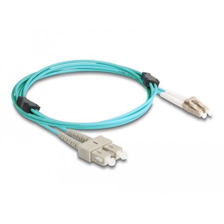 Delock LWL Kabel mit Metallarmierung LC Duplex zu SC Duplex Multimode OM3 2 m