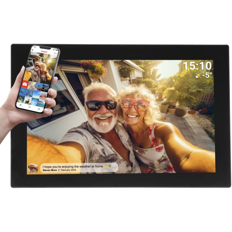 Denver PFF-1037B digital photo frame Black 25.6 cm (10.1") Touchscreen Wi-Fi