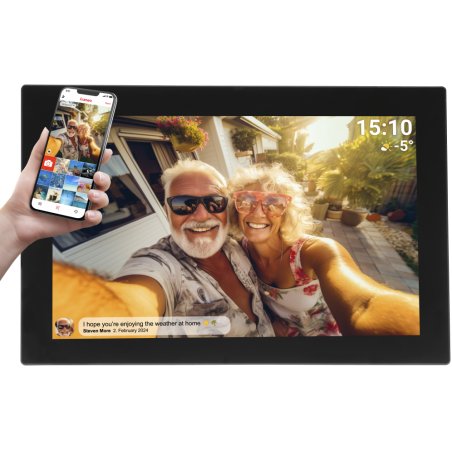 Denver PFF-1037B digital photo frame Black 25.6 cm (10.1") Touchscreen Wi-Fi