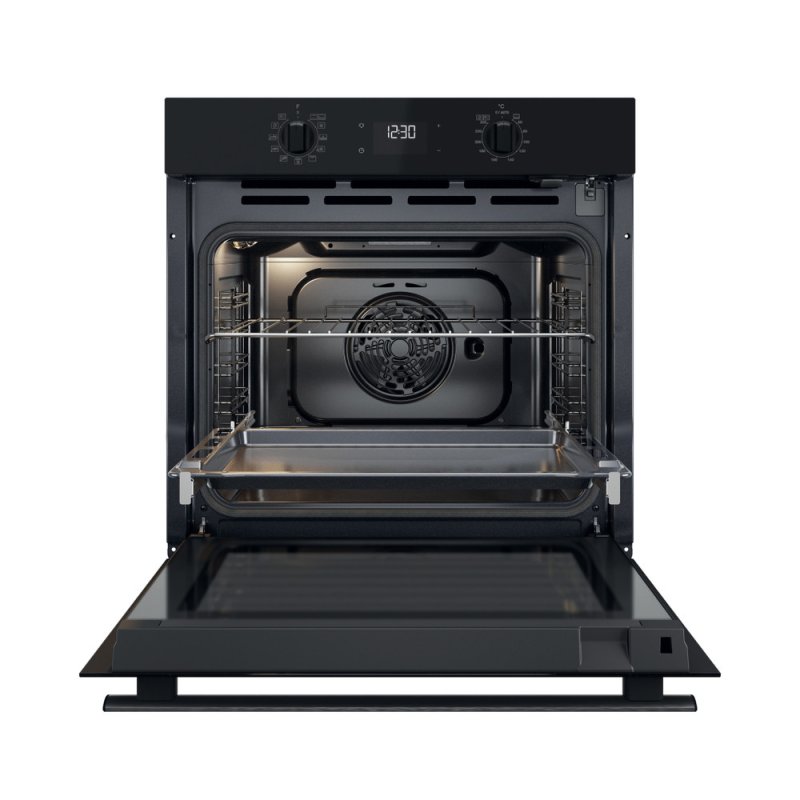 Four multifonction, pyrolyse, black, 71 L, chaleur pulsée, rail télesco *