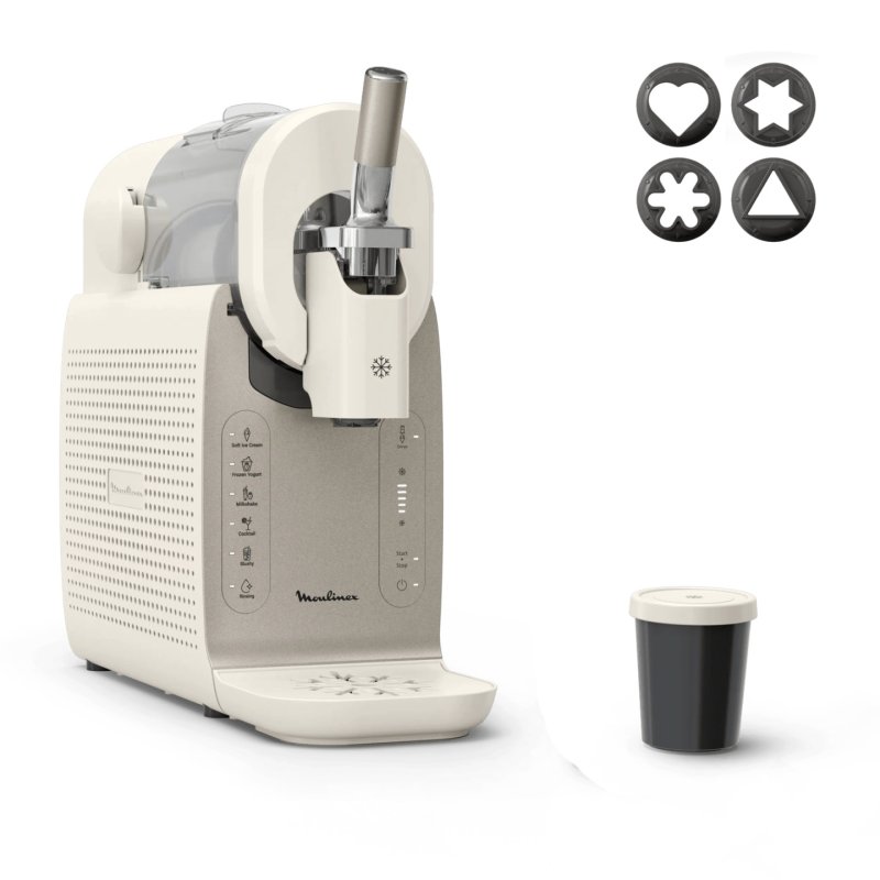 Moulinex Freezi MJ803A Traditional ice cream maker 1.4 L 200 W White, Silver