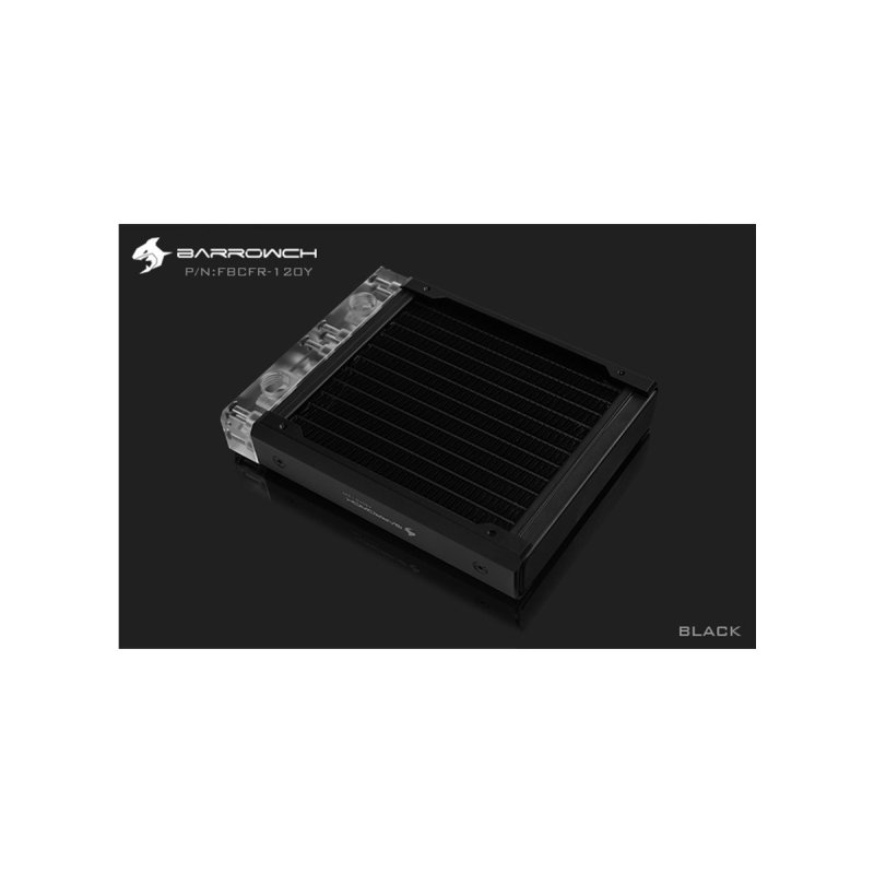 BarrowCH Chameleon Fish series removable 120mm Radiator Acrylic edition - Classic Black