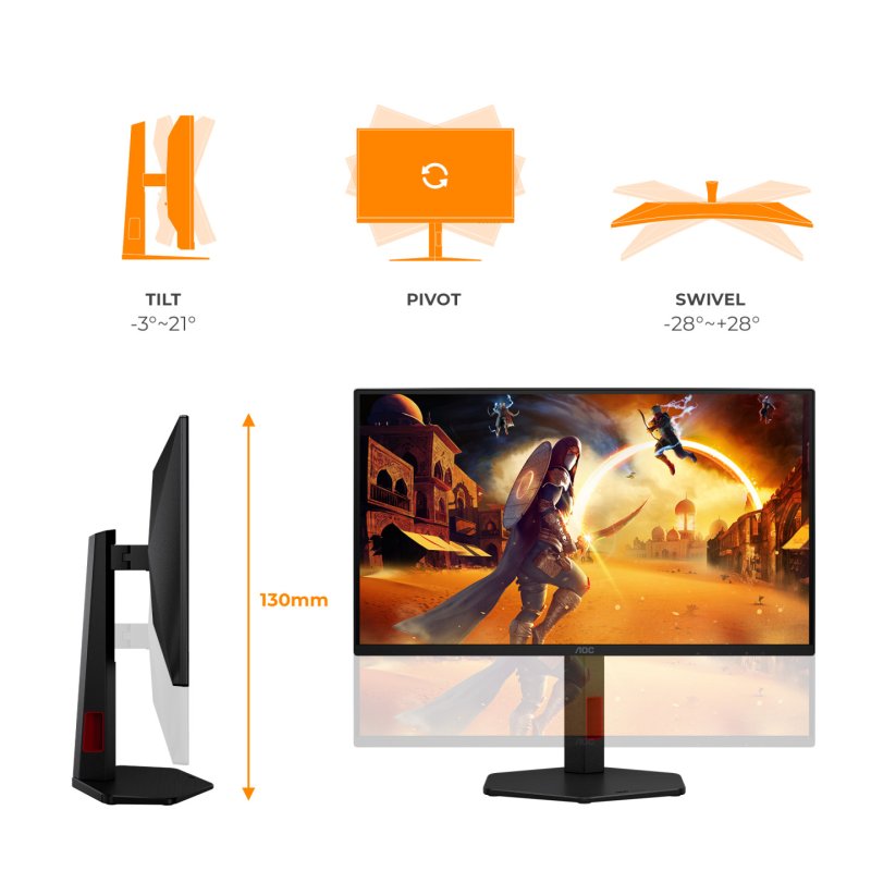 AOC 25G4ZR 25 Zoll - Gaming Monitor Fast IPS, Full-HD, 260 Hz, 1 ms GtG, HDMI, DP