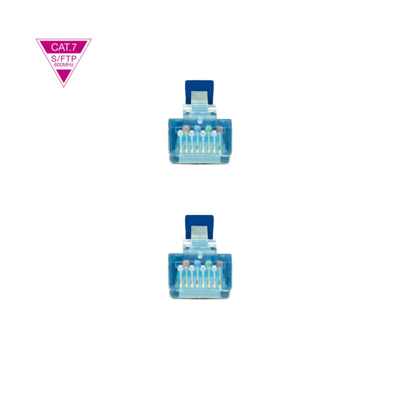 Câble/Cordon réseau RJ45 Nanocable Catégorie 7 S-FTP (S/FTP) Droit 2m (Bleu)