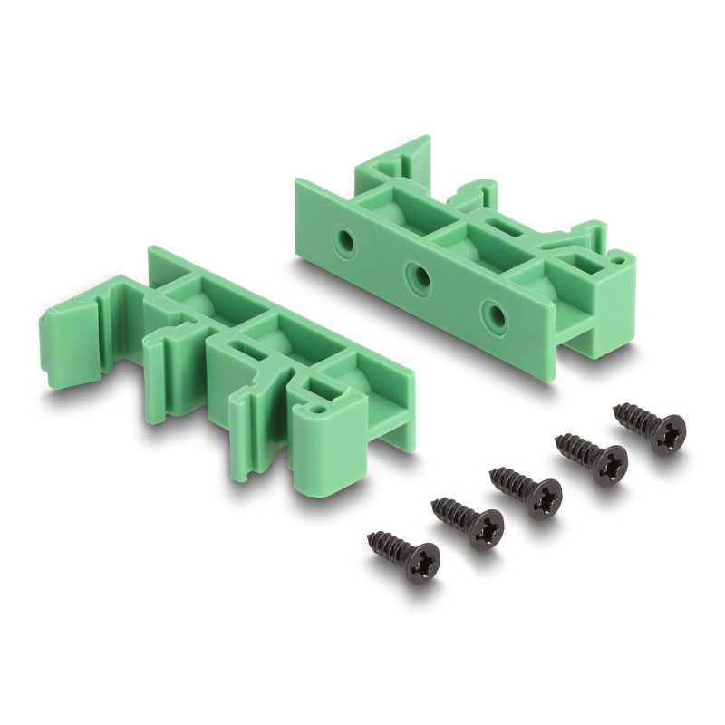 DeLOCK RJ50 female to Terminal Block with push-button for DIN rail angled