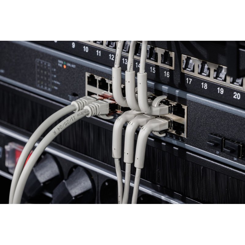 Digitus CAT 6A F-FTP câble patch pliable, cuivre, 0,3 m, gris