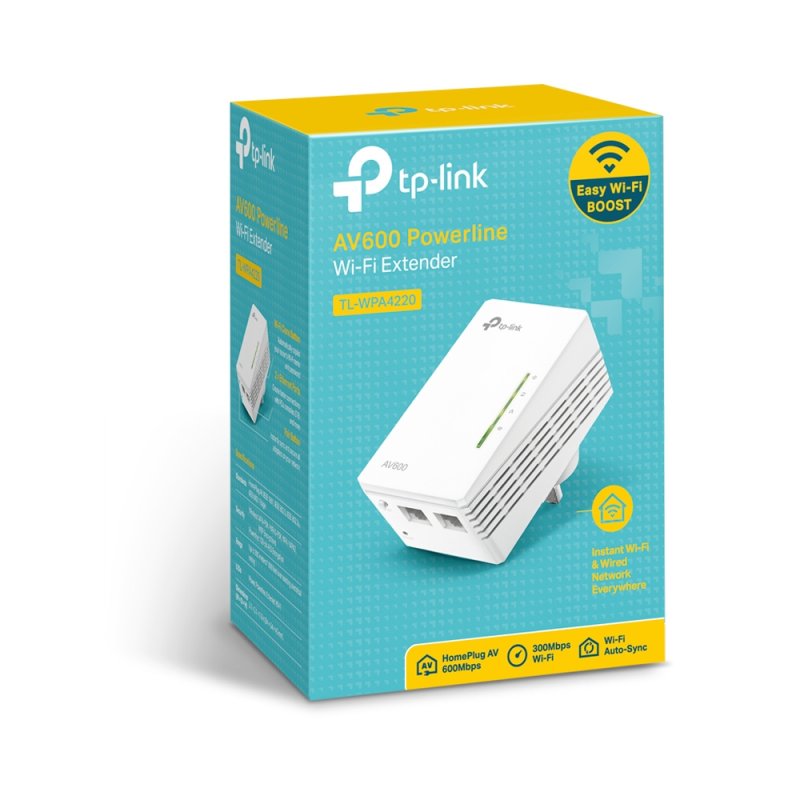 AV500 2-PORT WIFI PL EXTENDER 500MBPS POWERLINE DATARATE