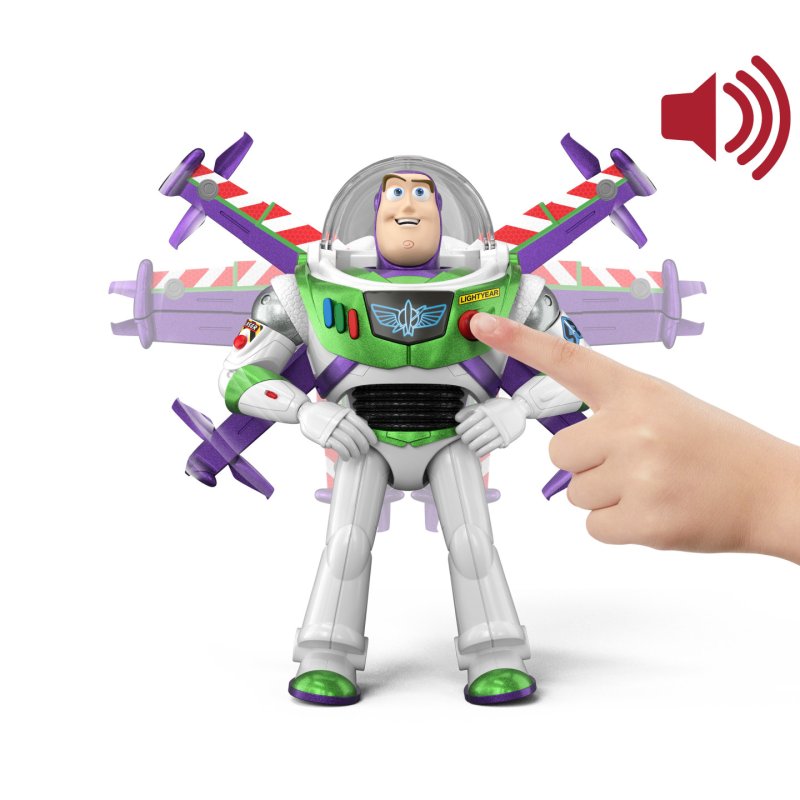 Toy Story Disney and Pixar 12” Scale Flight Mode Hi-Tech Edition Buzz Lightyear, 35 Sounds