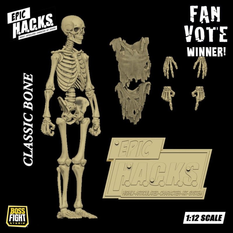 Epic &nbspH.A.C.K.S. Action Figure 1/12 Skeleton Blank Classic Bone