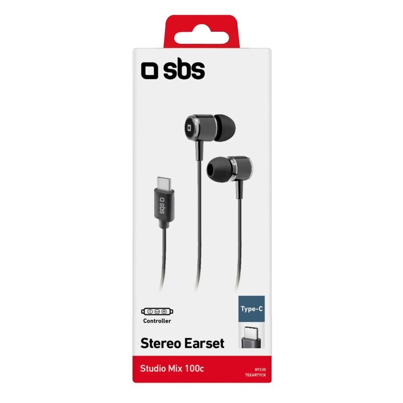 SBS TEEARTYCK headphones/headset Wired In-ear Calls/Music USB Type-C Black