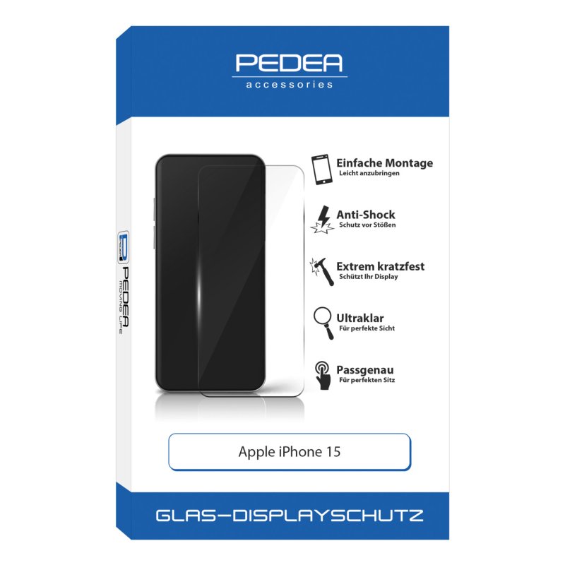 PEDEA Display-Schutzglas fr Apple iPhone 15