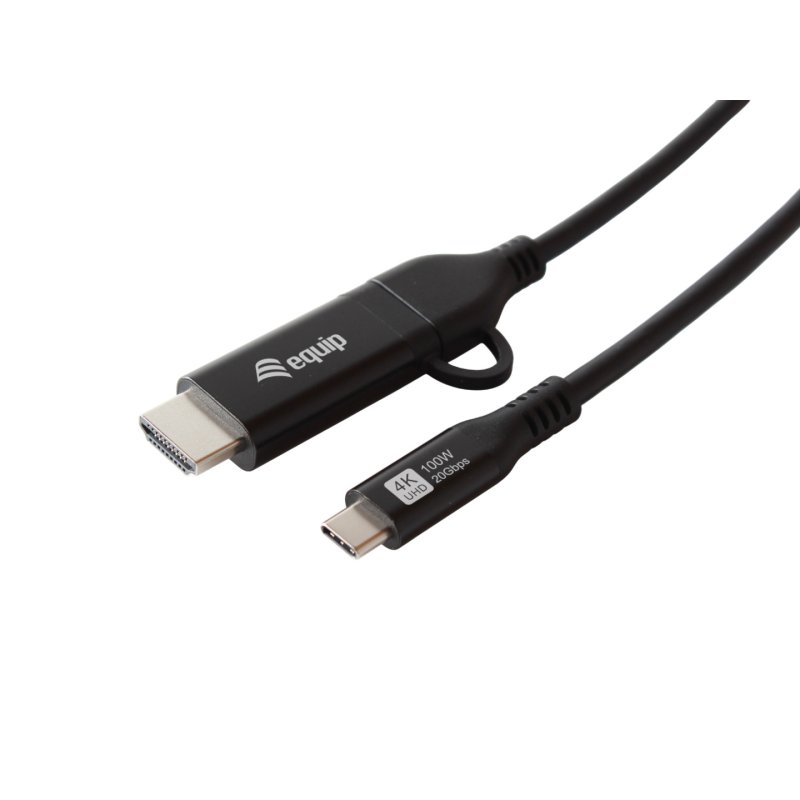Equip 128436 câble vidéo et adaptateur 2 m USB Type-C HDMI USB Type-C Noir