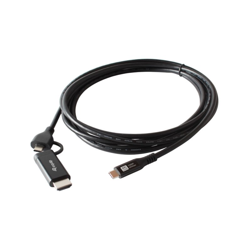 Equip 2 in 1 USB-C to C HDMI Cable, 2.0m, PD100W, 4K/60Hz, 20Gbps