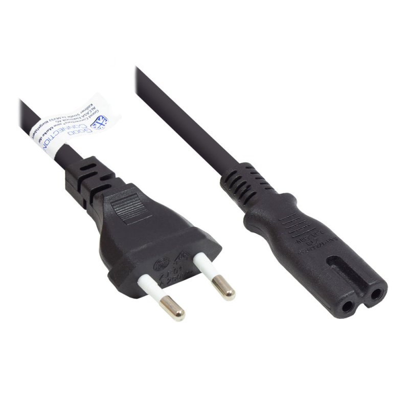 Good Connections Euro-Netzkabel an C7/Euro 8 Bu. schw. 1,5m