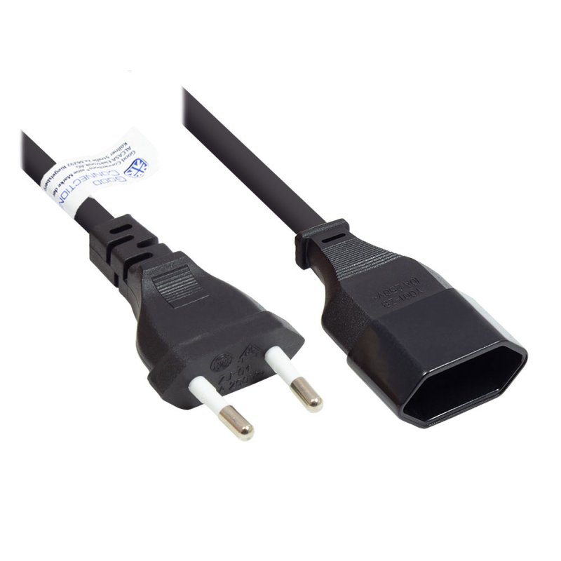 Alcasa P0300-S020 câble électrique Noir 2 m Prise d'alimentation type C