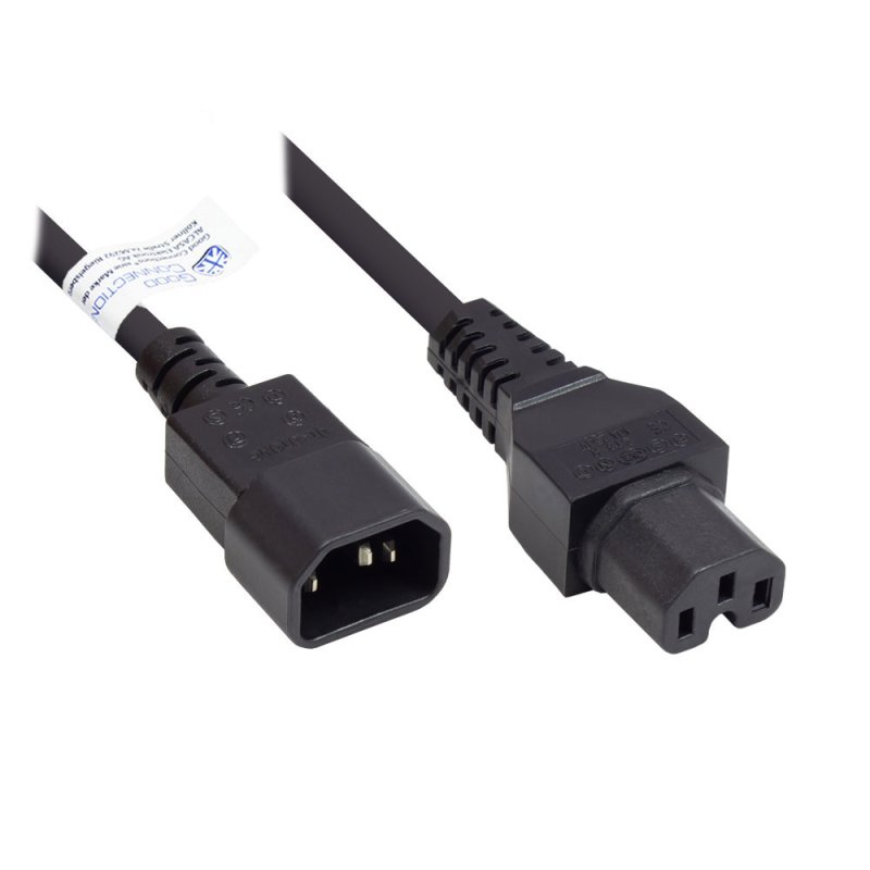 Good Connections Kaltgeräte-Warmgeräte C14 an C15 schw. 2m