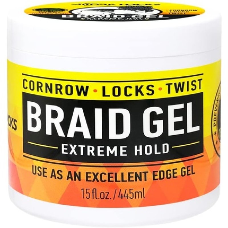 Allday Locks Braid Gel Extreme Hold Smooths & Tames Frizz 15 Oz