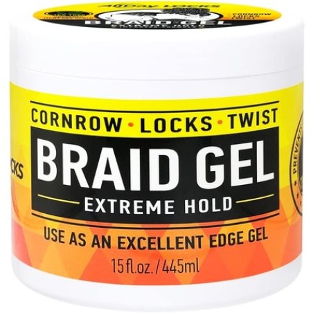 Allday Locks Braid Gel Extreme Hold Smooths & Tames Frizz 15 Oz