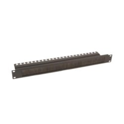 1U cable ducting with brushes, black with 100 mm deep tray