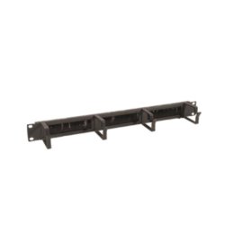 1U cable gland with brushes black 4 rings
