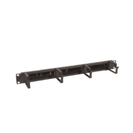 1U cable gland with brushes black 4 rings