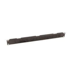 1U cable duct with black brushes