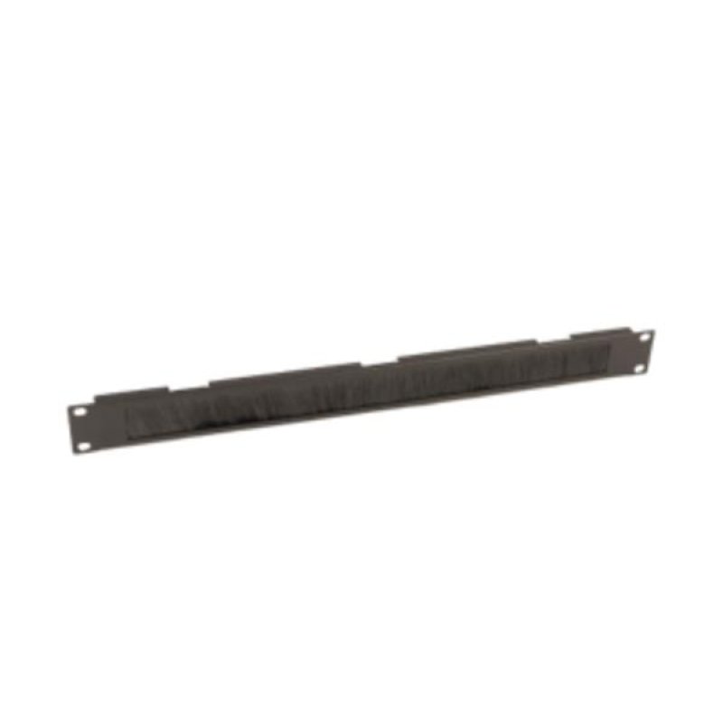 1U cable duct with black brushes