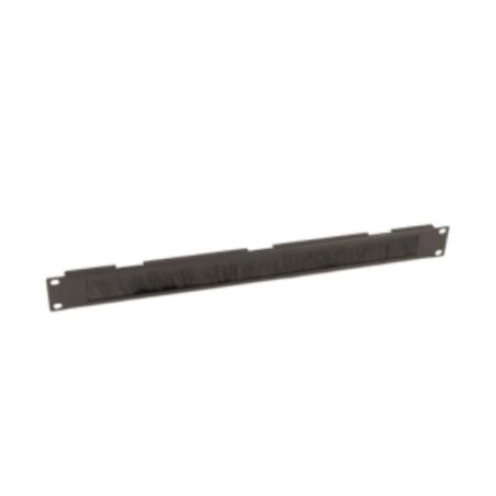 1U cable duct with black brushes