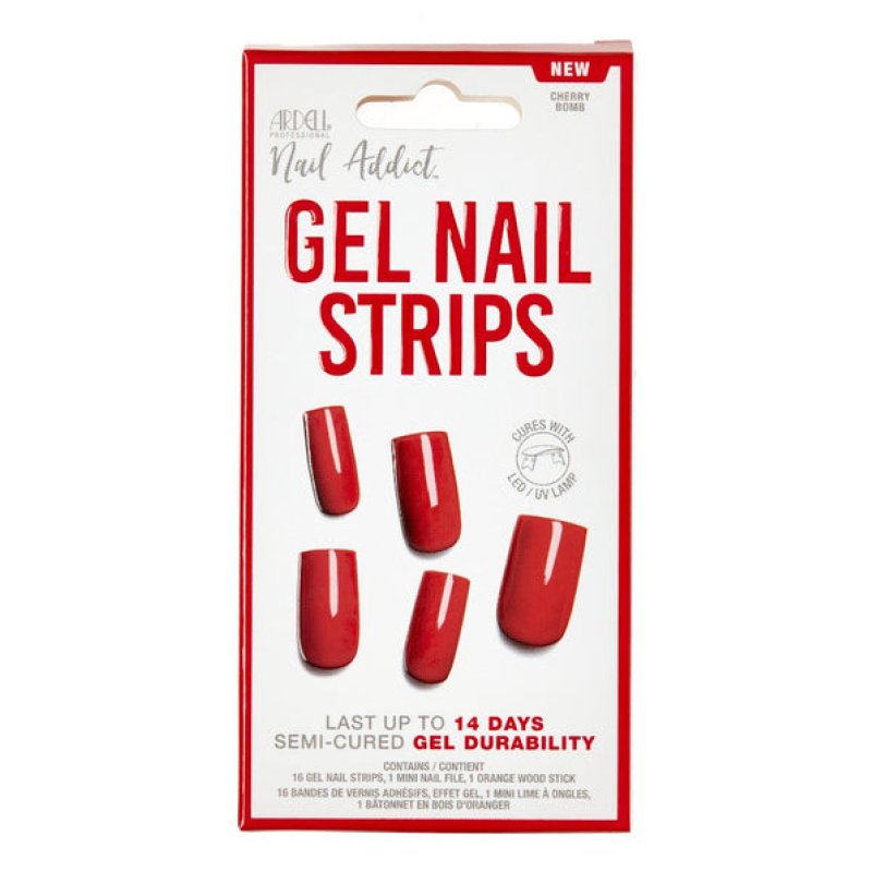 Ardell Nail Addict Gel Nail Strips Finger nails Red Monochromatic 16 pc(s)