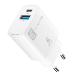 Cellularline ACHSM2USBPD25WSMLW mobile device charger Smartphone, Universal White AC Fast charging Indoor