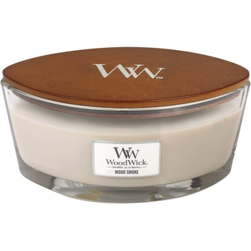 Millefiori Ellipse WoodWick Scented Candle with Crackling Wick - Wood Smoke - Up to 50 Hours Burn Time