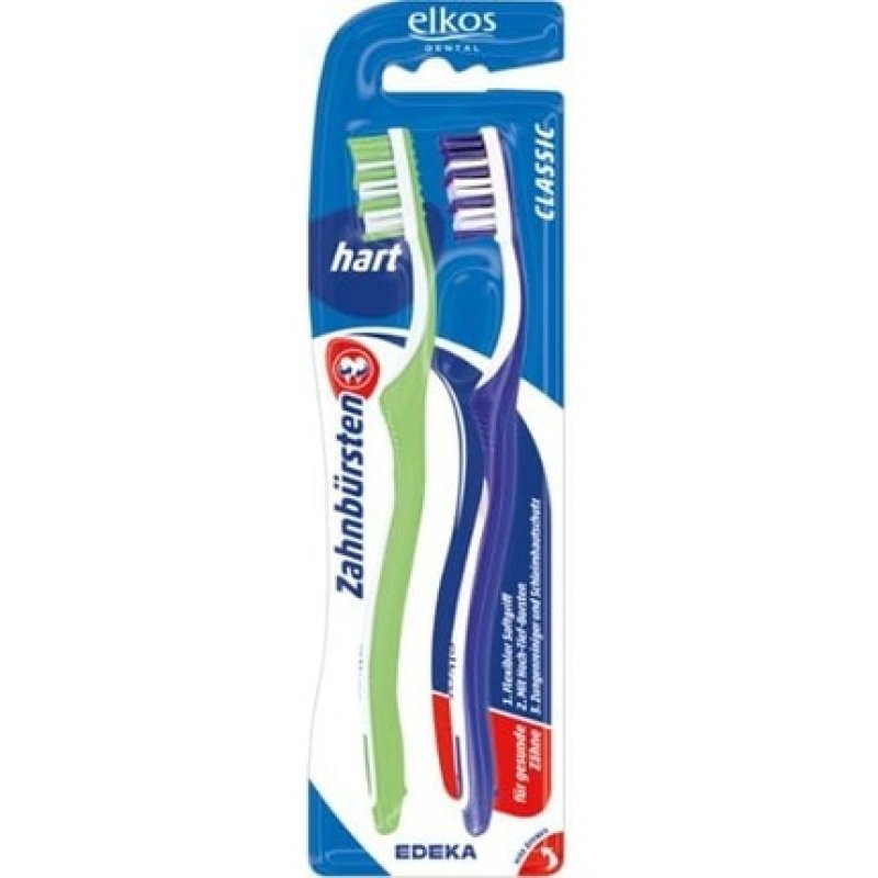 Elkos Classic Hard Toothbrush - Pack of 2