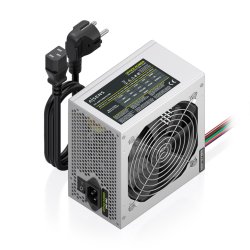 FUENTE ALIMENTACION AISENS ATX 500W CABLE ALIMENTACION OEM PLATA