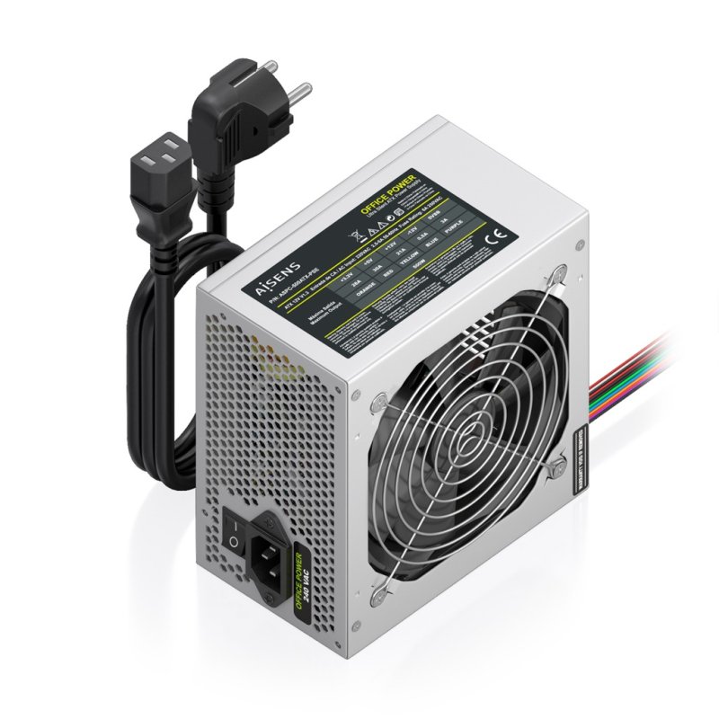 AISENS ASPC-500ATX-PSE unité d'alimentation d'énergie 500 W 20 4 pin ATX ATX Argent
